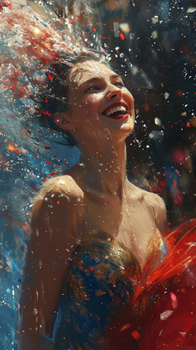 Gal Gadot smiling in champagne-soaked gown