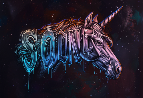 Galactic Unicorn Graffiti Illustration