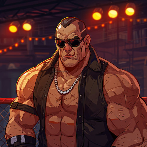 Game illustration design elements for wrestling game