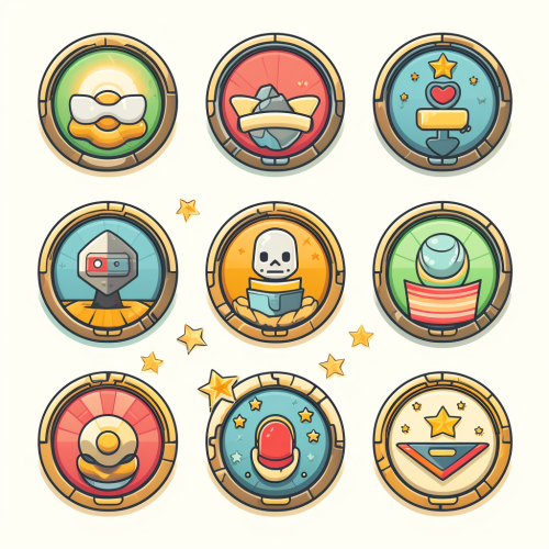 Gamification Icons for Students Achievements