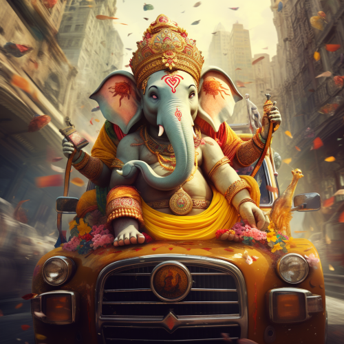 Ganesha in an automobile concept