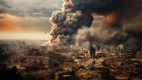 Destroyed town in Gaza Strip