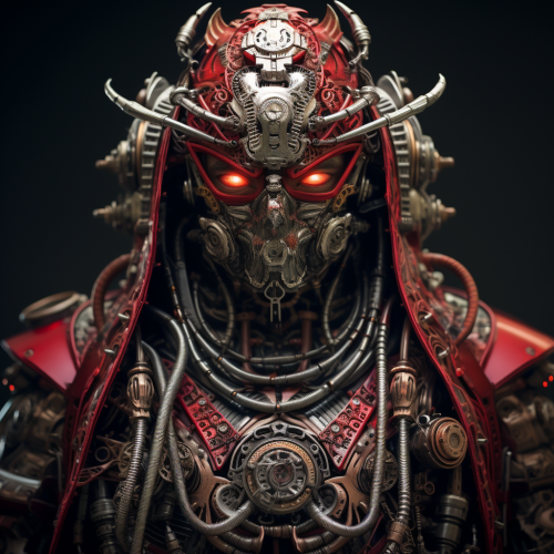 Cool gearhead samurai in action