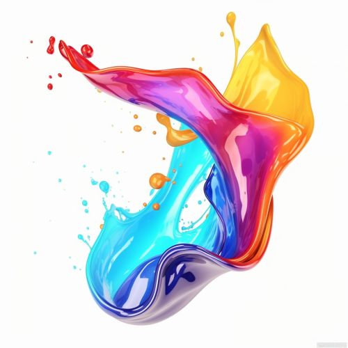 Colorful Gel Liquid Splash on White Background