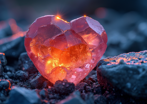 Gemstone heart in vibrant colors