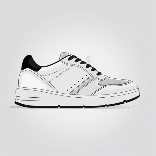 Side view generic sneakers illustration