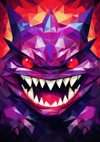 Gengar in Psychotic Cubism Style