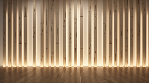 Geometric Birch Wallpaper with Stripes