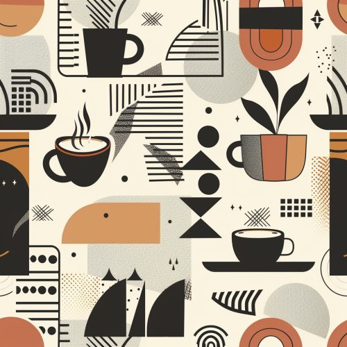 Geometric coffee pattern illustration design