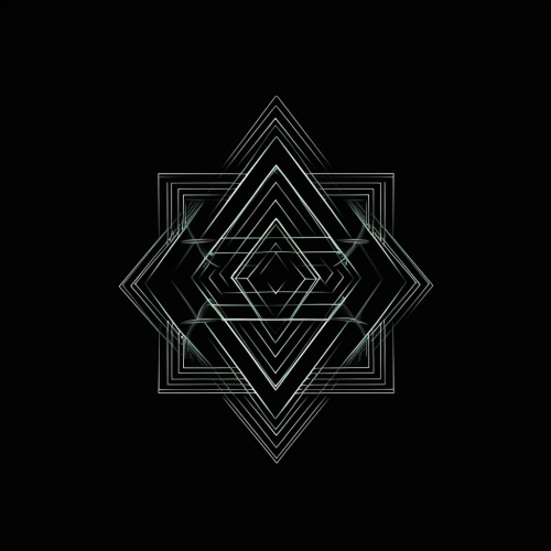 Neon logo on black background