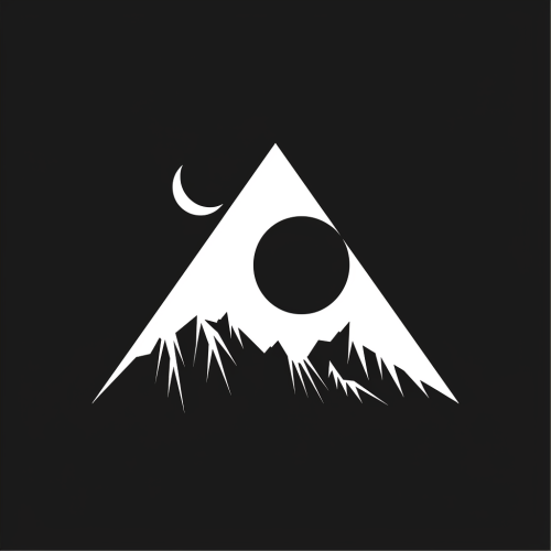 flat mountain logo design