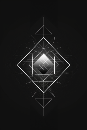 Abstract geometric pattern on dark backdrop
