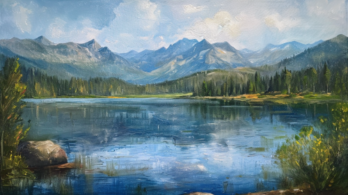 George Innes Oil Painting Estes Park Colorado Lake