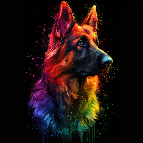 Vibrant German Shepherd Artwork