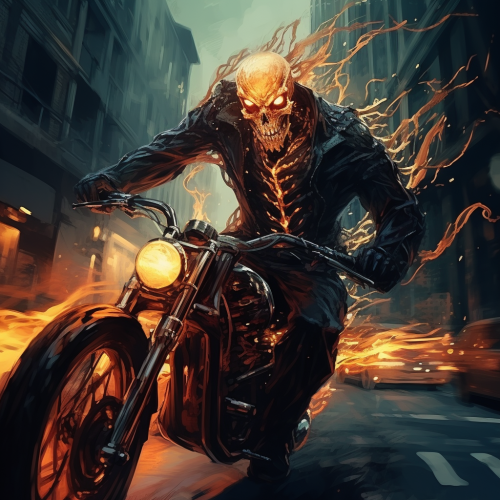 Fiery Ghost Rider in Action