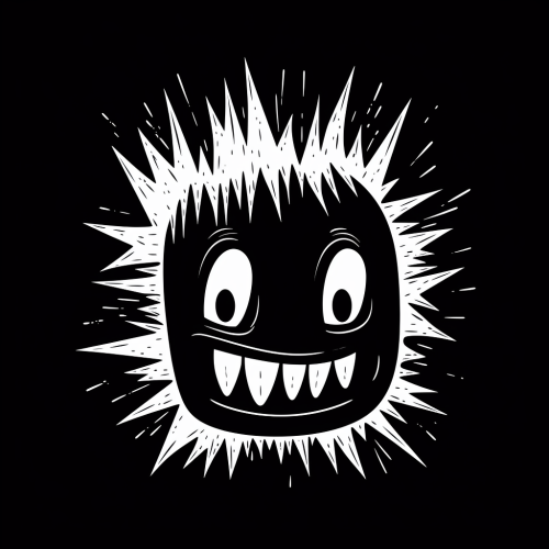 Cute ghost with spiky teeth