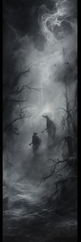 Ghostly Mist on Black Background