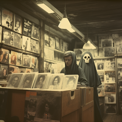Ghosts Haunting Vinyl Shop Vintage