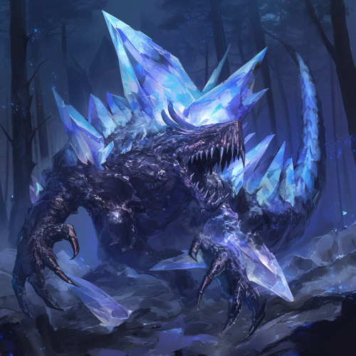 Giant Crystal Monster Unleashing Wail