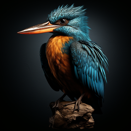 Majestic evil kingfisher bird in flight