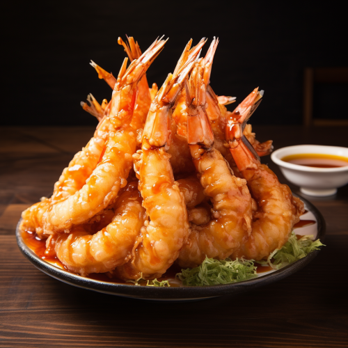 Crispy and succulent shrimp tempura dish