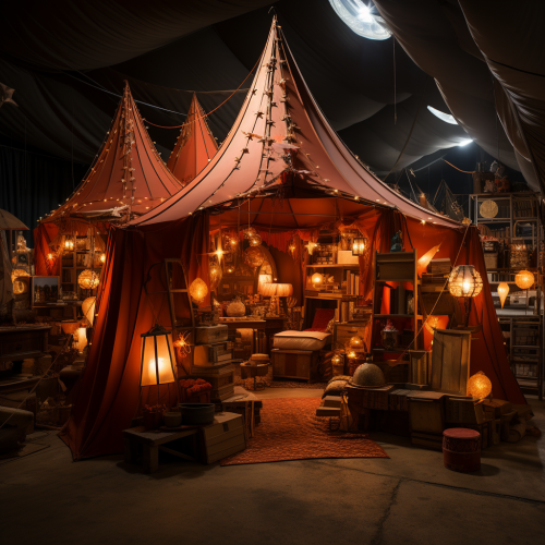 Cardboard box giant circus tent