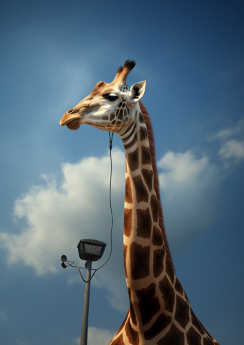 Giraffe's Neck with Cell Phone Antenna
