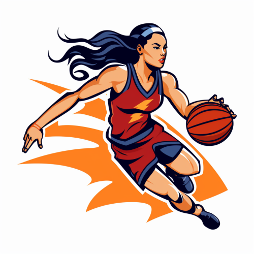 Logo of girl basketball player Logo of girl basketball player
