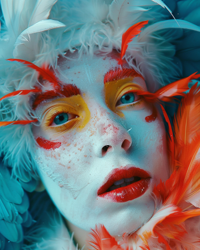 Girl with Blue Wings Makeup