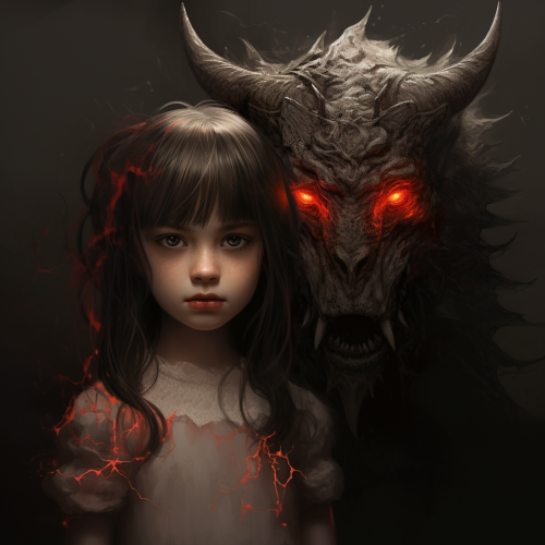 Half-human, half-demon girl