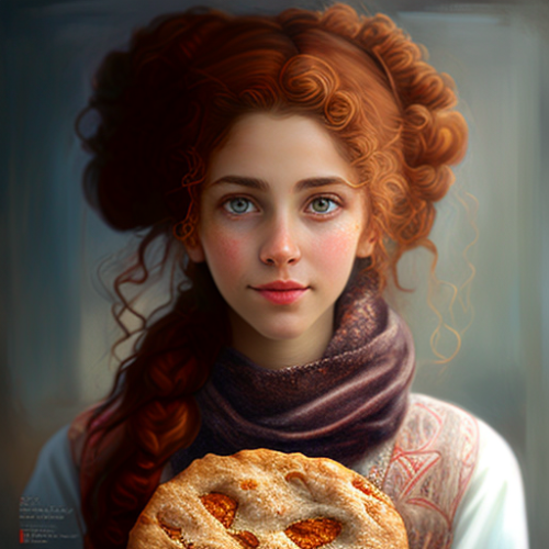 Girl holding Buskrem cookies and Künefe hairs