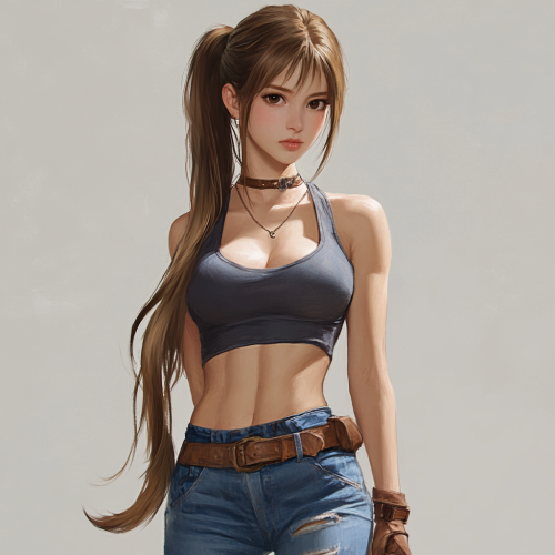 Girl with Brown Eyes in Casual Outfit Girl with Brown Eyes in Casual Outfit