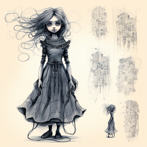 Illustration of a Girl in Chris Riddell Style