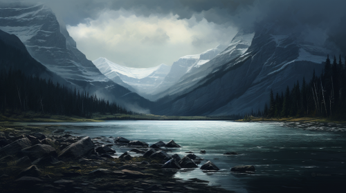 Scenic Glacier National Park art