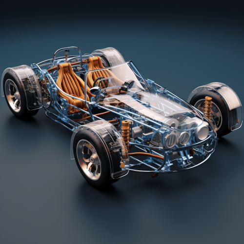 Luxurious glass chassis sports car Luxurious glass chassis sports car