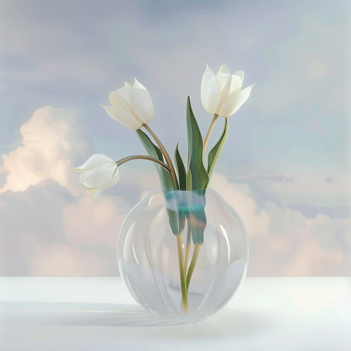 Tulips in Glass Vase