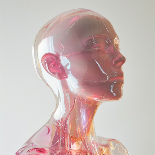 Transparent glass manikin on white background Transparent glass manikin on white background