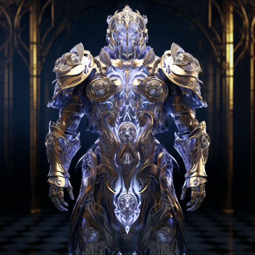 Glistening Armor with 16 Jewels in Medieval & Futuristic Style