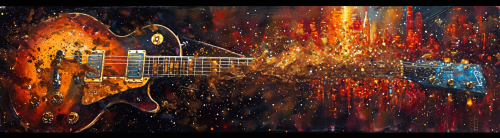 Glitter Flames Rock Guitar