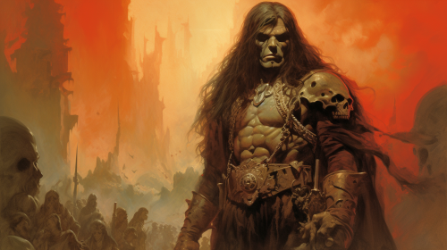 Dark fantasy cover art by Frank Frazetta