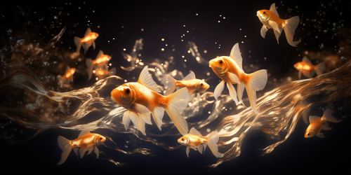 Gold Fish with Glowing Effect