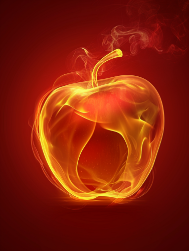 Glowing Apple with Smoky Element Front View