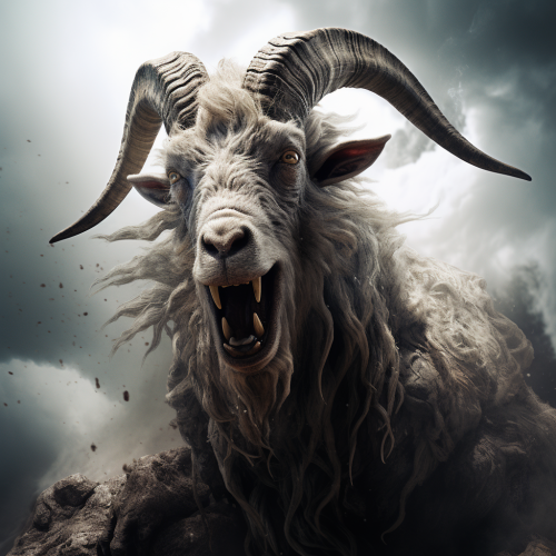 Goat Amalthee with Single Horn