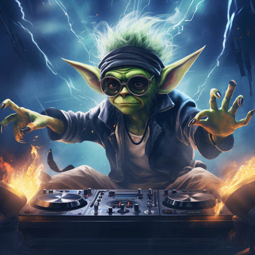Goblin DJ with lightning effects