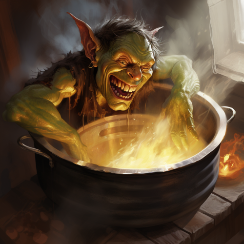 Goblin with Cooking Pot Helmet