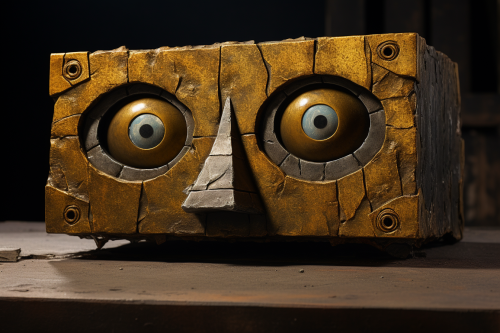 Cute gold brick with expressive face