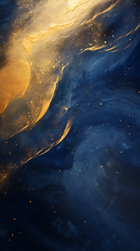 Abstract gold and dark blue paint on woodblock prints Abstract gold and dark blue paint on woodblock prints