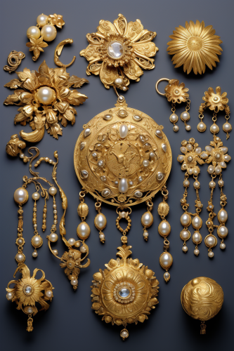 Beautiful Gold Jewelry Set from the XVII Century