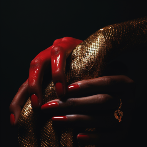 Gorgeous Gold Snake on Woman's Hand