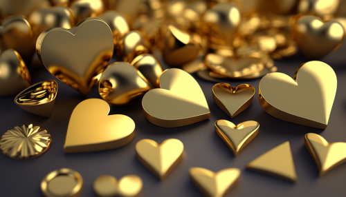 Beautiful golden heart charm on display